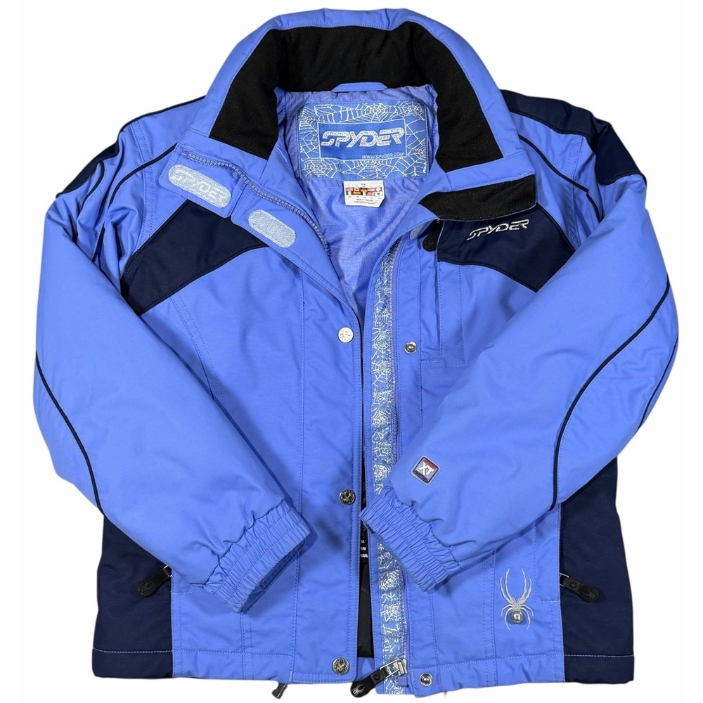 Spyder Jacket Girls 10 Purple Hooded Insulated Ski Snowboard Waterproof Coat - Picture 3 of 16
